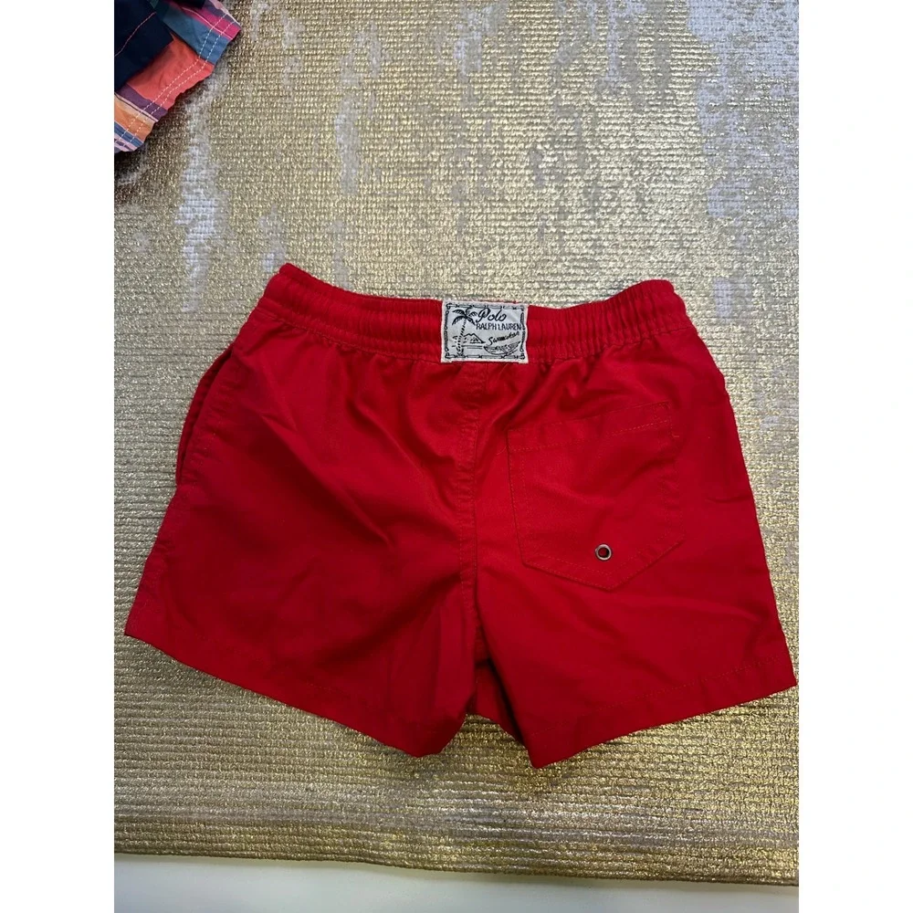 POLO RALPH LAUREN Toddler Boy Preppy Plaid Swim Trunks Bundle Summer Vacation 3T